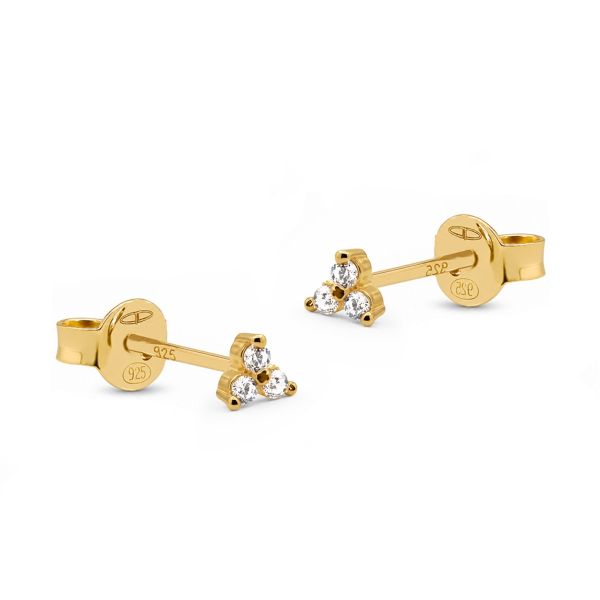Karma Oorknoppen Zirconia Triple Flower Crystal