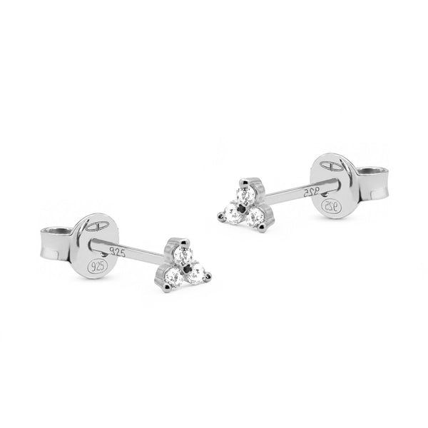 Karma Oorknoppen Zirconia Triple Flower Crystal