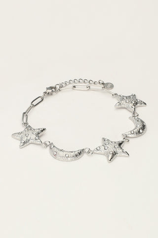 Kopen zilver My Jewellery Starry schakel armband met manen & sterren