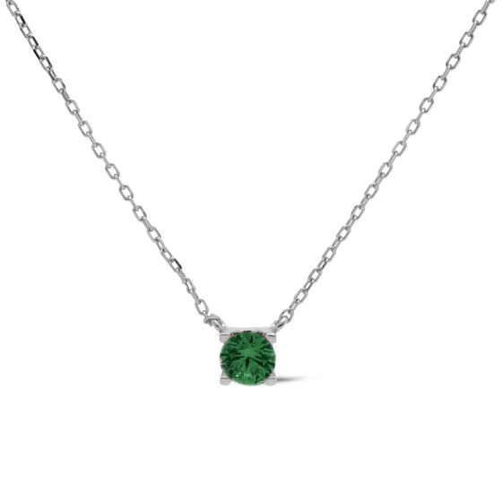 Karma Collier Klassiek Ronde Steen Smaragd Groen
