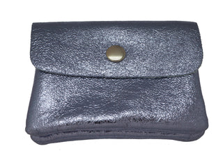 Kaufen metallisches-blau Bijoutheek Damenbrieftasche aus italienischem Leder