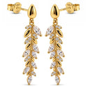 Karma Oorhangers Symbols XL Zirconia Blossom Ivy Goudkleurig