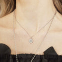 Yehwang Necklace hammered star strass silver