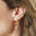 Yehwang Earring open round crystal gold