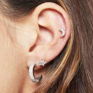 Yehwang Earring ring crystal silver