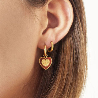 Yehwang earring heart red/gold