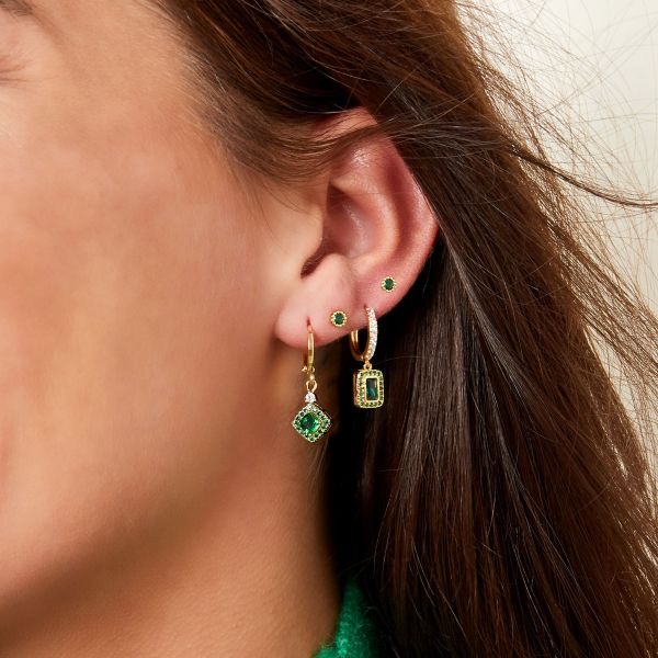 Bijoutheek Earrings Square zirconia - Sparkle collection