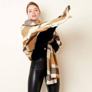 Bijoutheek Scarf (Fashion) Neutral tinted winter (70x200cm) Beige