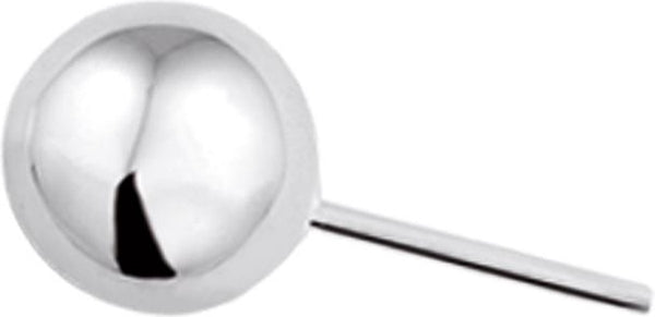 Zilveren round oorknop, Zilver (2-8MM)