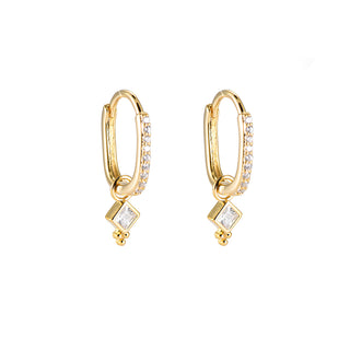 Koop gold Dottilove Earrings square stone