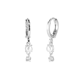 Koop silver Dottilove Earrings pearl white stones