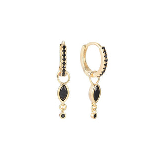Koop black Dottilove Earrings oval stone