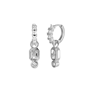 Dottilove Earrings Square and Round Stone Crystal