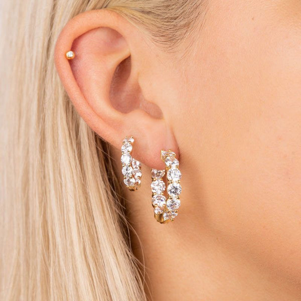 Dottilove Ohrringe mit weißen Steinen