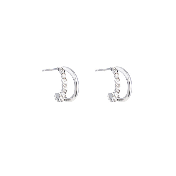 Go Dutch Label Ear studs double ring with stones
