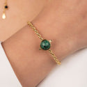 Dottilove Armband (Schmuck) baumelnder grüner Stein