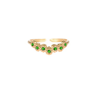 Koop green Bijoutheek Ring (Jewelry) Daisy Rhinestone Stones Crystal (One Size)