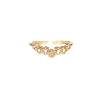 Koop gold Bijoutheek Ring (Jewelry) Daisy Rhinestone Stones Crystal (One Size)
