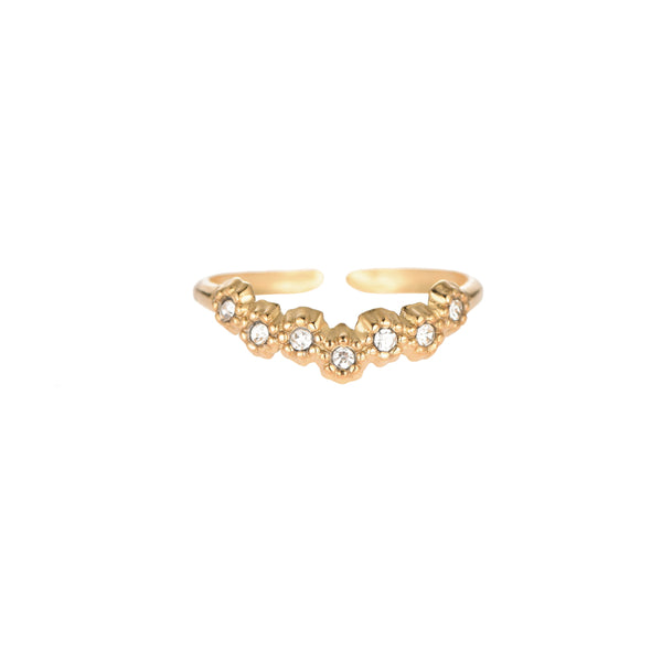 Bijoutheek Ring (Sieraad) Daisy Strass Stenen Crystal (One Size)