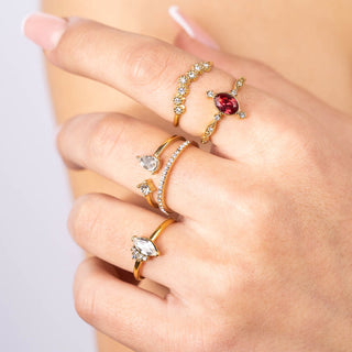 Bijoutheek Ring (Sieraad) Serena Oral Diamond (One Size) Goud