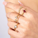 Bijoutheek Ring (Jewelry) Daisy Rhinestone Stones Crystal (One Size)