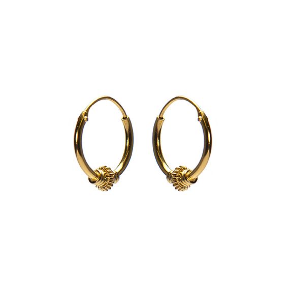 Karma Bali hoop earrings Gold (12MM)