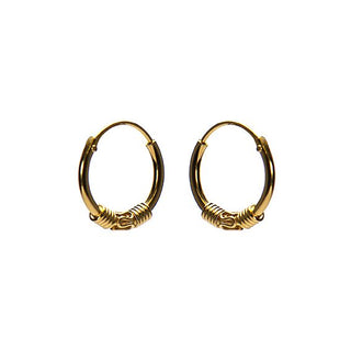 Bijoutheek Bali hoop Earrings Gold (10-12mm)