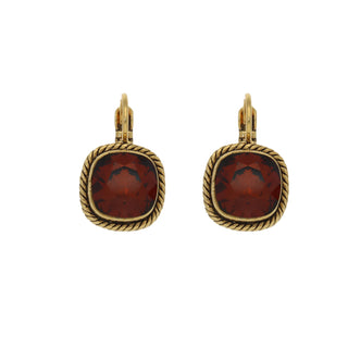 Koop smoked-amber Camps &amp; Camps square earring Gold