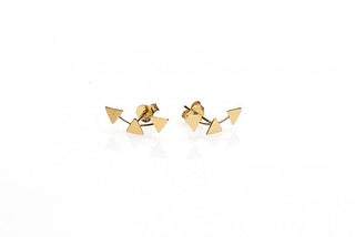 Koop gold Karma symbols earring triples triangle