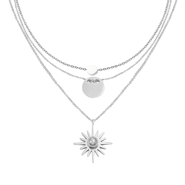 Yehwang Necklace triple sun silver