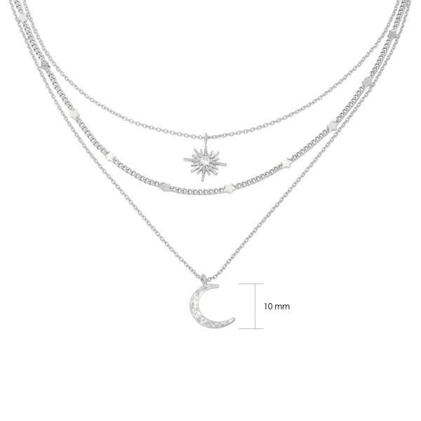 Yehwang Necklace Chain Star Moon Silver