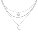 Yehwang Necklace Chain Star Moon Silver