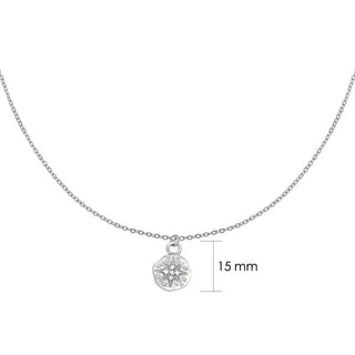 Yehwang Necklace hammered star strass silver