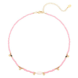 Kaufen rosa Bijoutheek Halskette Kugeln und Perlen mit Muschel