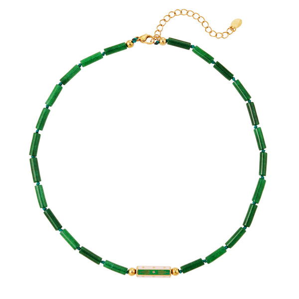 Yehwang Necklace Green Beads