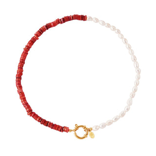 Kaufen rot Yehwang Halskette Süßwasserperlen und Perlen