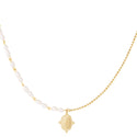 Yehwang Necklace Pearls Charm Gold