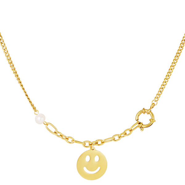 Yehwang Necklace Smiley Pearl Gold