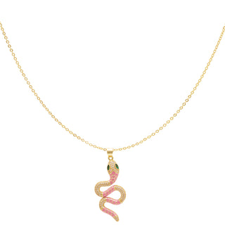 Koop pink Bijoutheek Necklace Snake Orange
