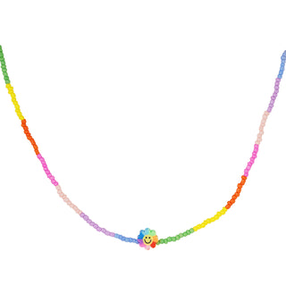 Bijoutheek Necklace Rainbow With Smiley Flower