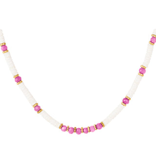 Koop pink Bijoutheek Necklace Discs And Beads