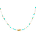 Bijoutheek Necklace Discs Blue And Green Beads
