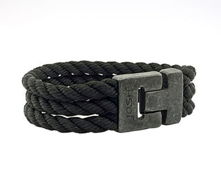 JOSH Men's Bracelet 24898-BRA-S/BLACK (LENGTH: 21.5-22.5 CM)