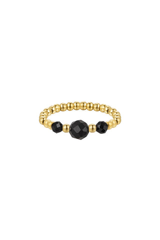 Koop black Bijoutheek Ring (Jewelry) steel three beads