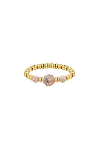 Koop pink Bijoutheek Ring (Jewelry) steel three beads