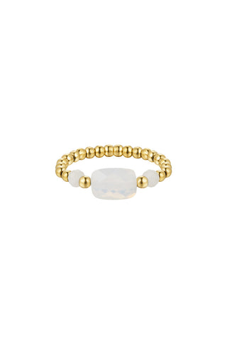 Koop white Bijoutheek Ring (Jewelry) Square bead