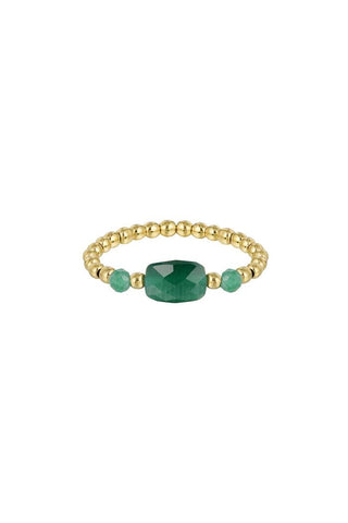 Kopen groen Bijoutheek Ring (Sieraad) Square bead