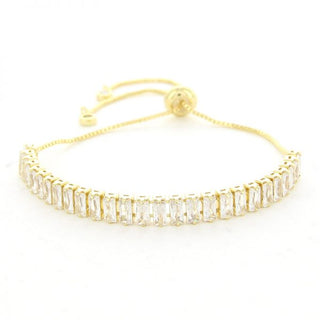 Koop gold Kalli Bracelet Elongated White Stones 2635 (18cm)