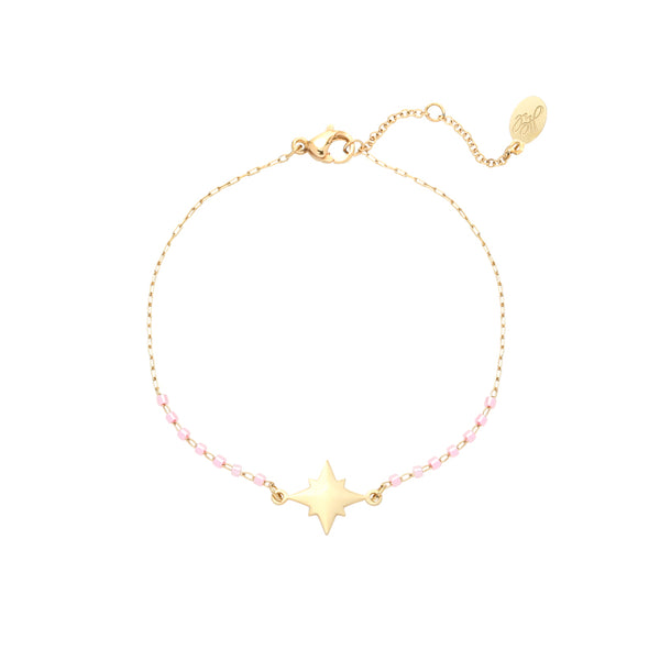Yehwang Armband star gate pink goud