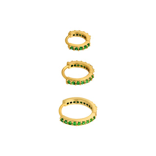 Koop green Bijoutheek Earrings Zirconia (10,12,15MM)